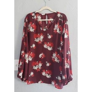 Maurice Top Blouse Women Size 3 Long Sleeve, 24 Inch Of Armp To Armp And 27Long.